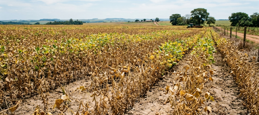 Produtividade da soja cai quase 10% no Rio Grande do Sul