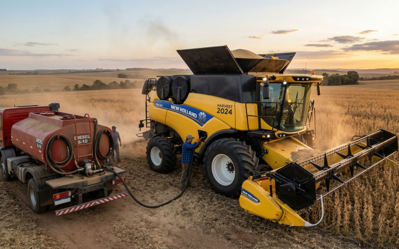 Diesel perto de R$ 8 preocupa produtores e aumenta custo da colheita no Sul